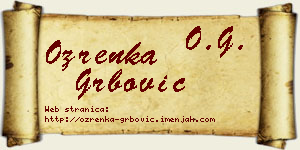 Ozrenka Grbović vizit kartica